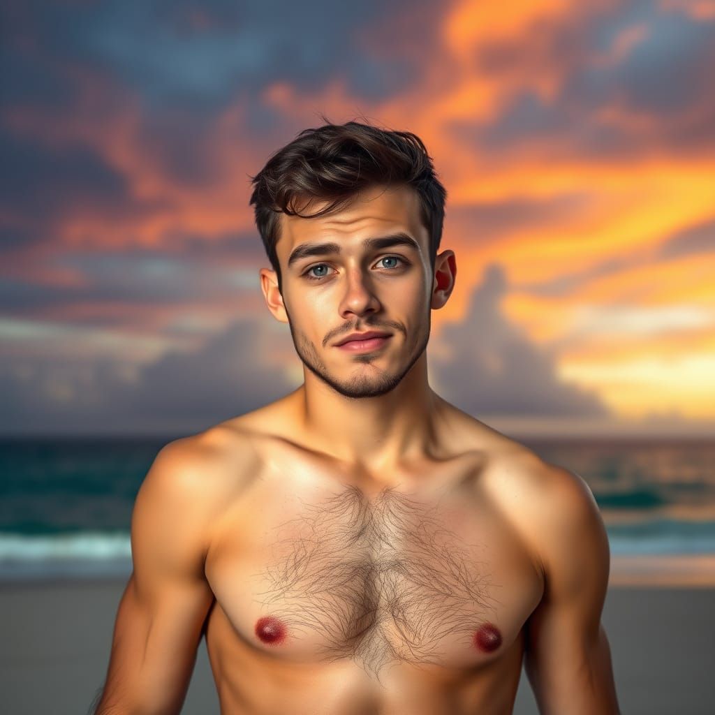 Confident Young Athlete Basks in Sunrise Glow