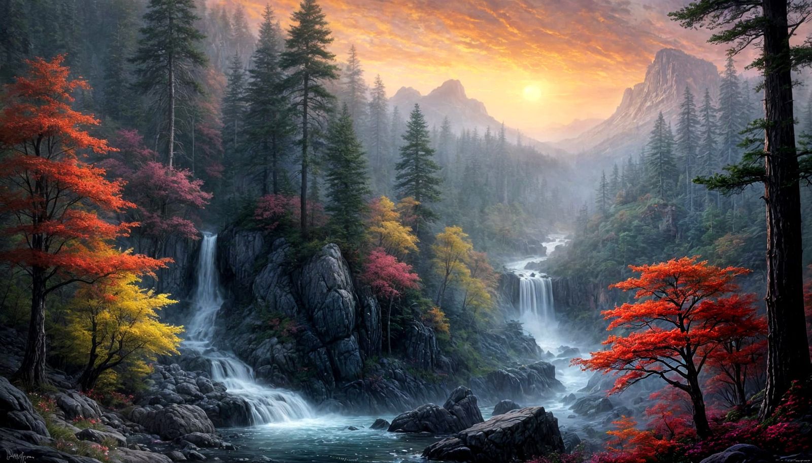 Dual Falls into One River