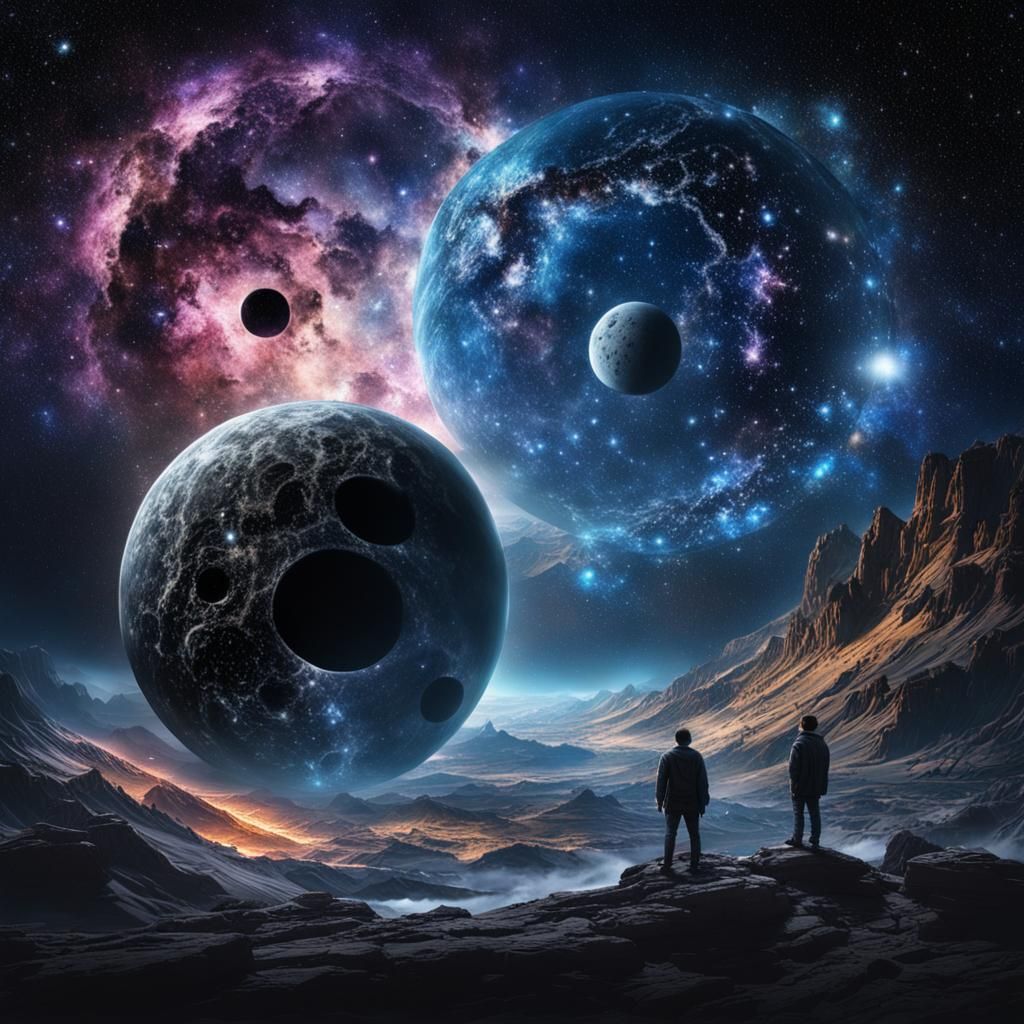 Yin and Yang Galaxy in Digital Matte Painting