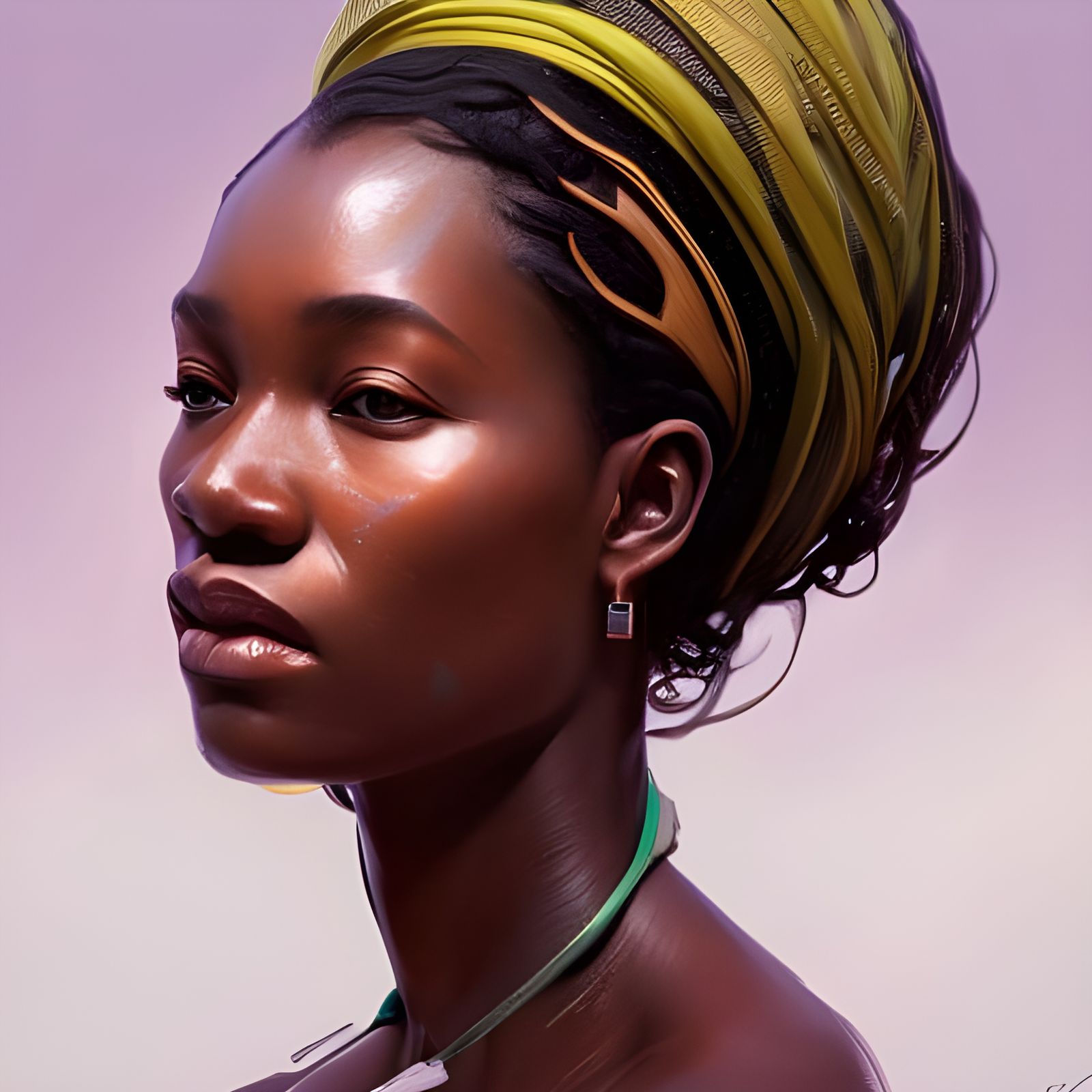 Zambian Woman Portrait in Hyperrealistic Style