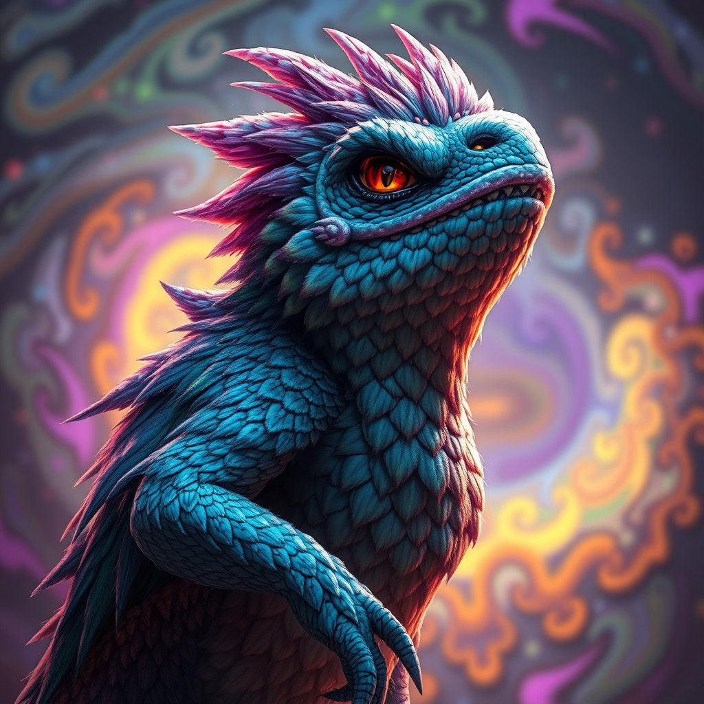 Hyperrealistic Singing Monster in High-Fantasy Style