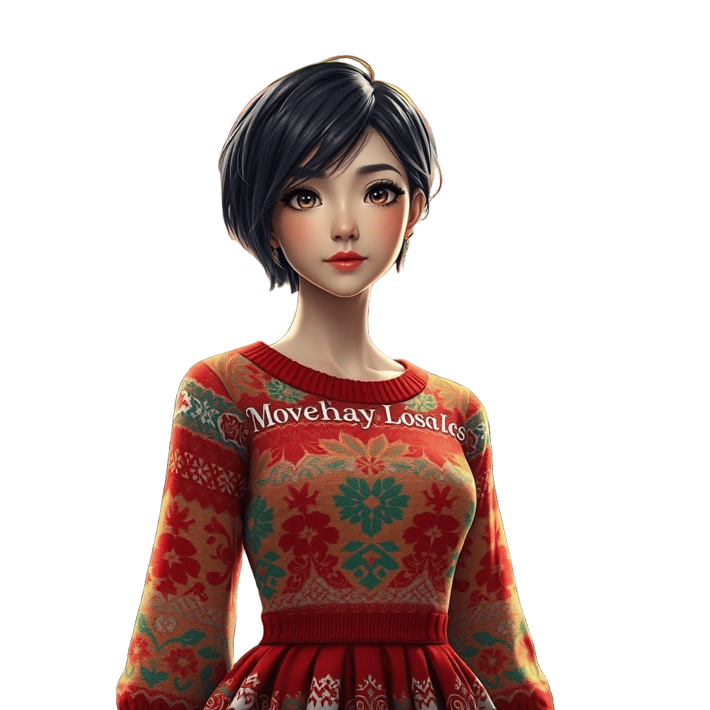 Fantastical Christmas Sweater Dress in Vibrant HDR