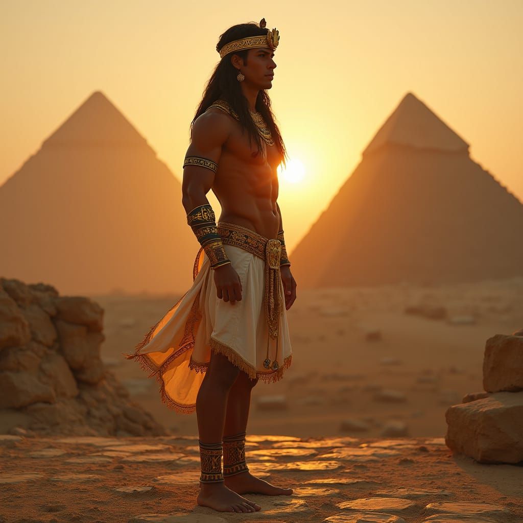 Pharaoh's Stance: Egyptian Majesty at Giza