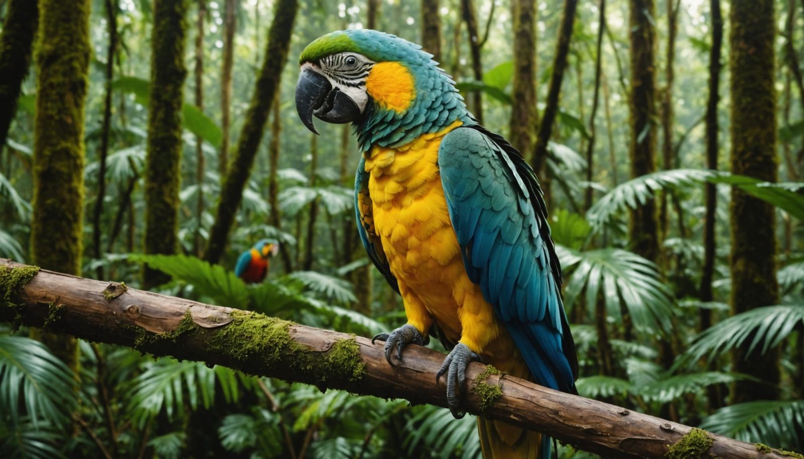 Majestic Parrot in a Captivating Rainforest