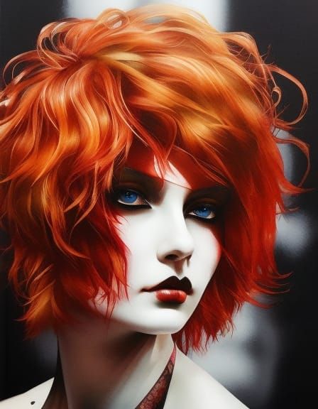 Colorful Portrait in Ink Punk Graffiti Style