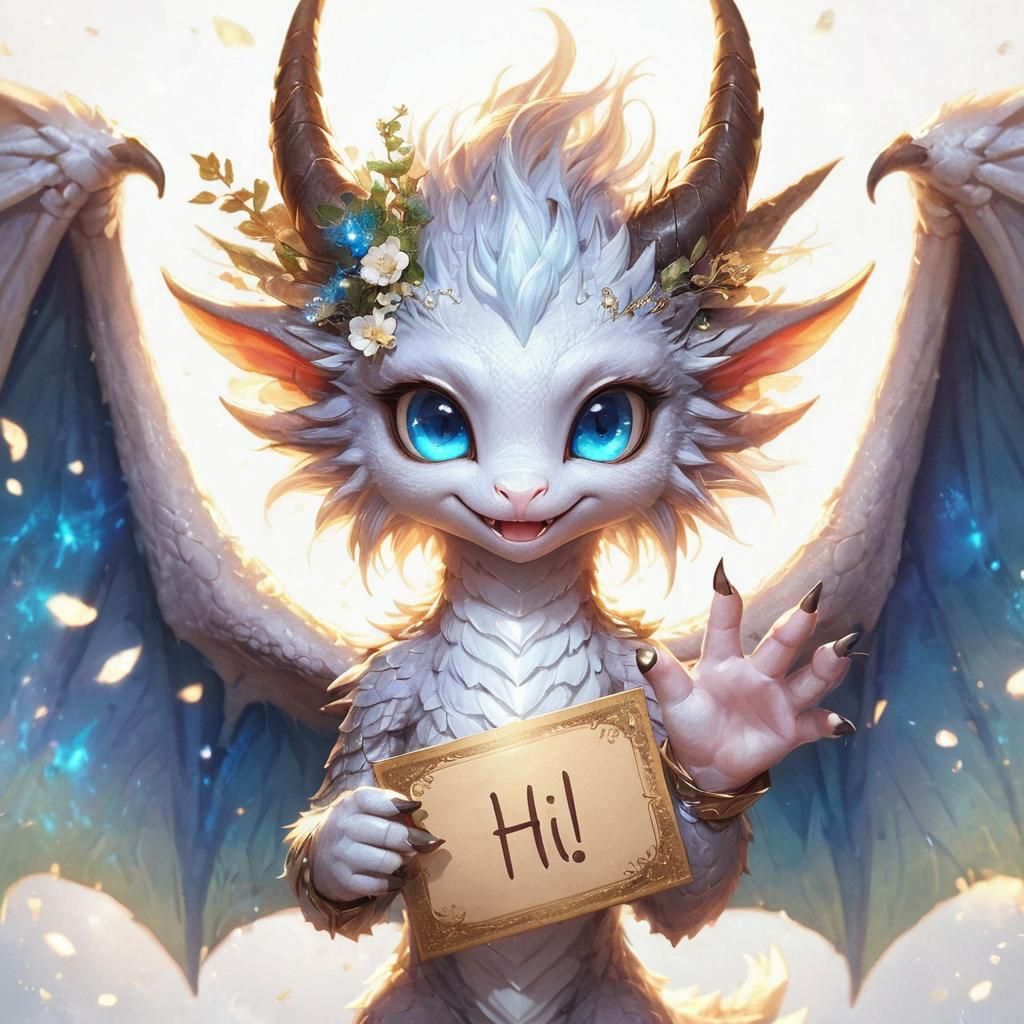 Adorable Dragon Portrait in Anime Style