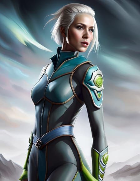 Reptilian Alien Ninja in Digital Art Style