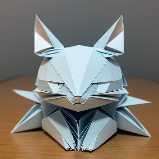 Origami Cat Art: Intricate Paper Folds in Vibrant Colors