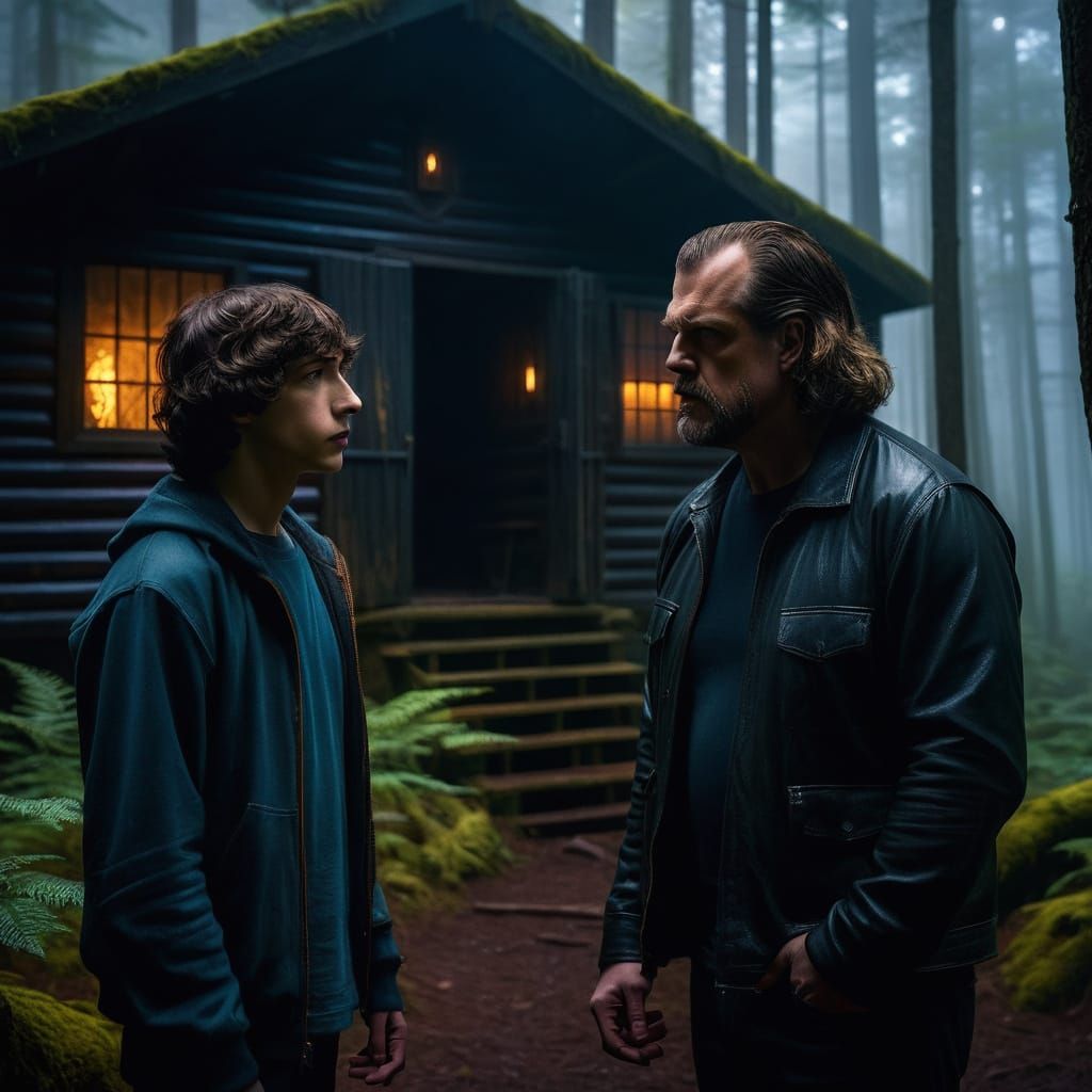 Dark Fantasy Art Masterpiece: Finn and David in a Haunted Ca...