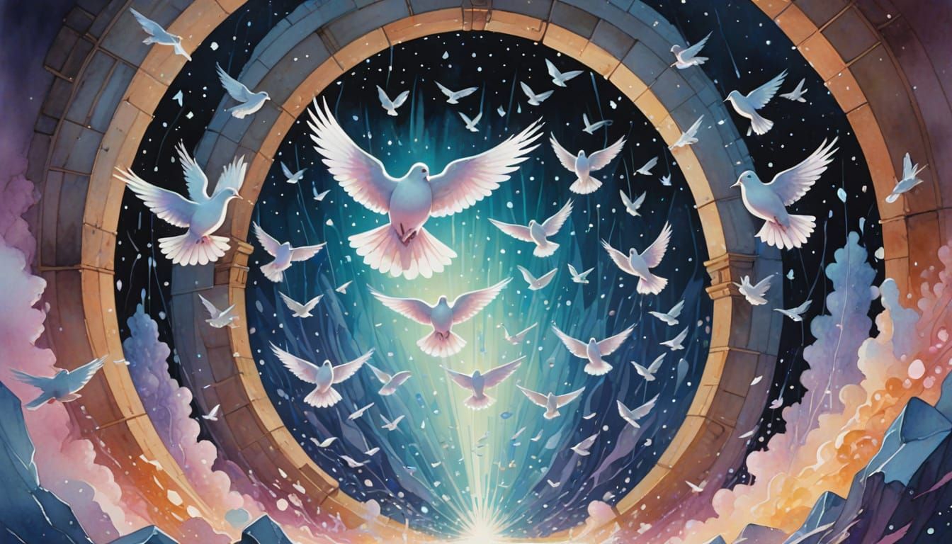 Doves Fly Through Portal to Crystalline Dimension