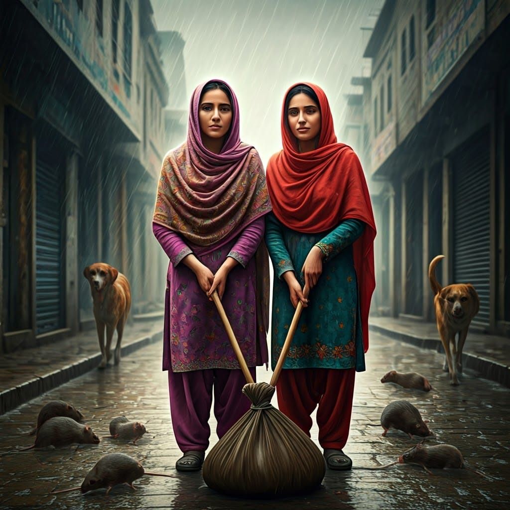 Resilient Women in Pakistan's Rainy Streets