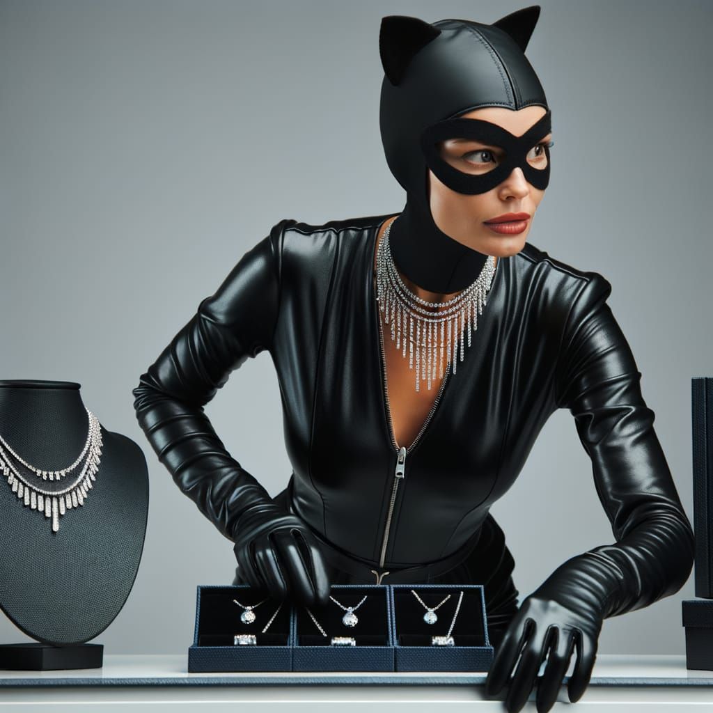 Curvy Cat Burglar in Black Leather Steals the Show