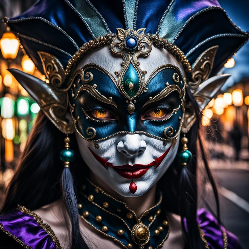 Mardi gras clown mask