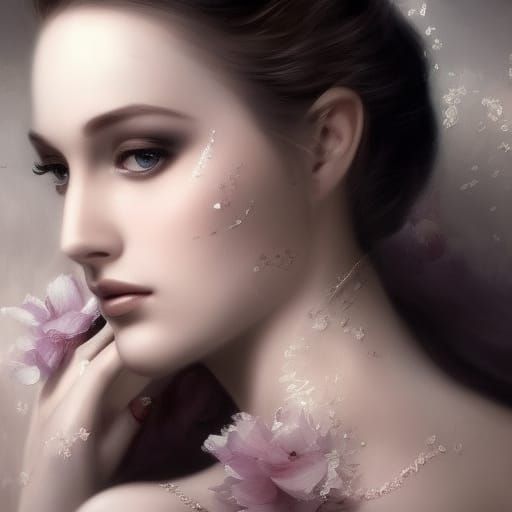 Elegant Regal Woman Portrait in Hyperdetailed Style