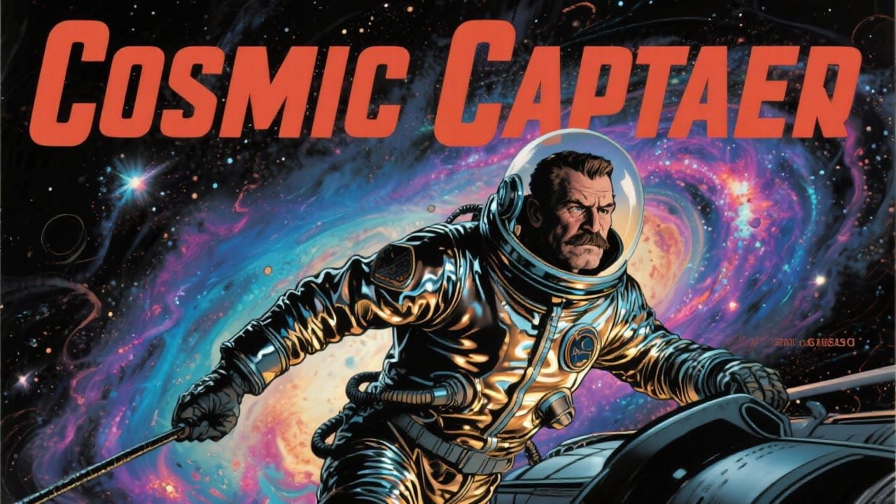 A retro sci-fi book cover illustration.