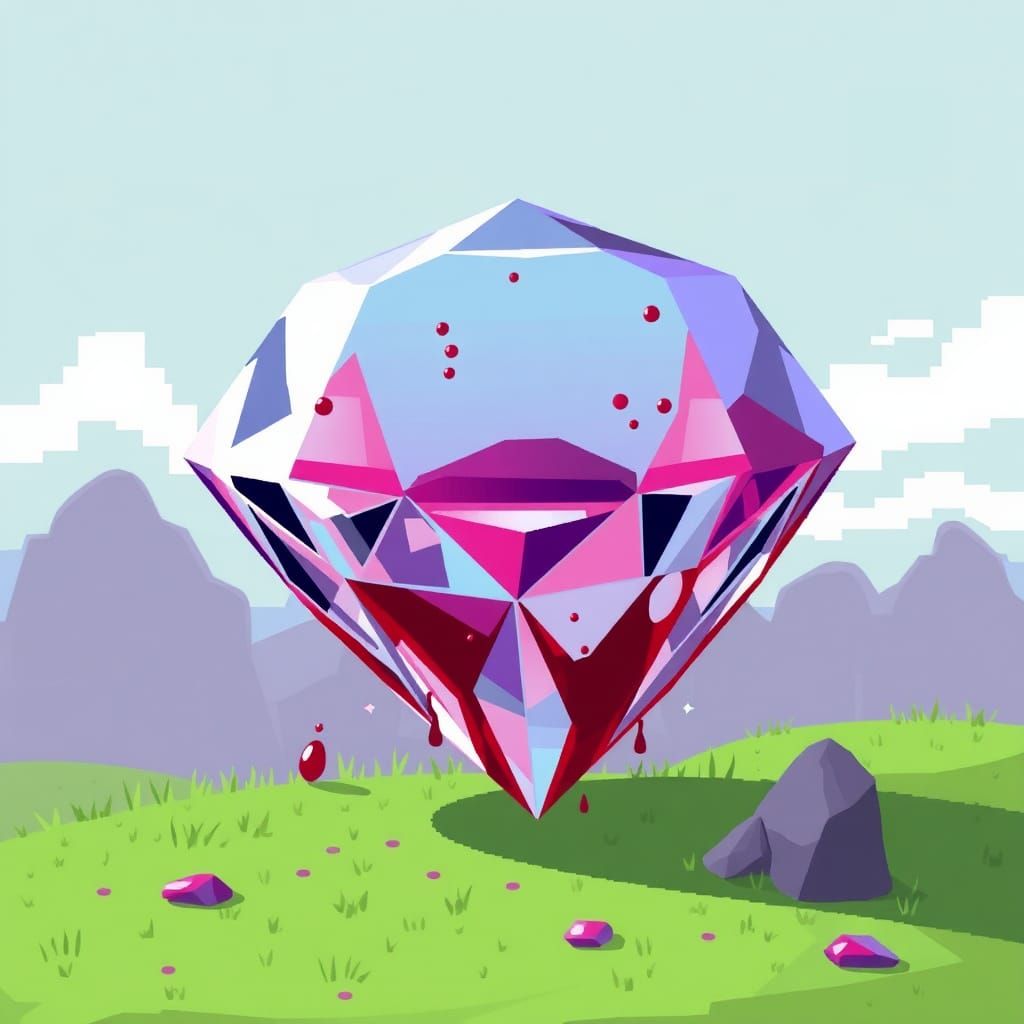 Bloody Diamond Haunter: A Dark Conceptual Portrait