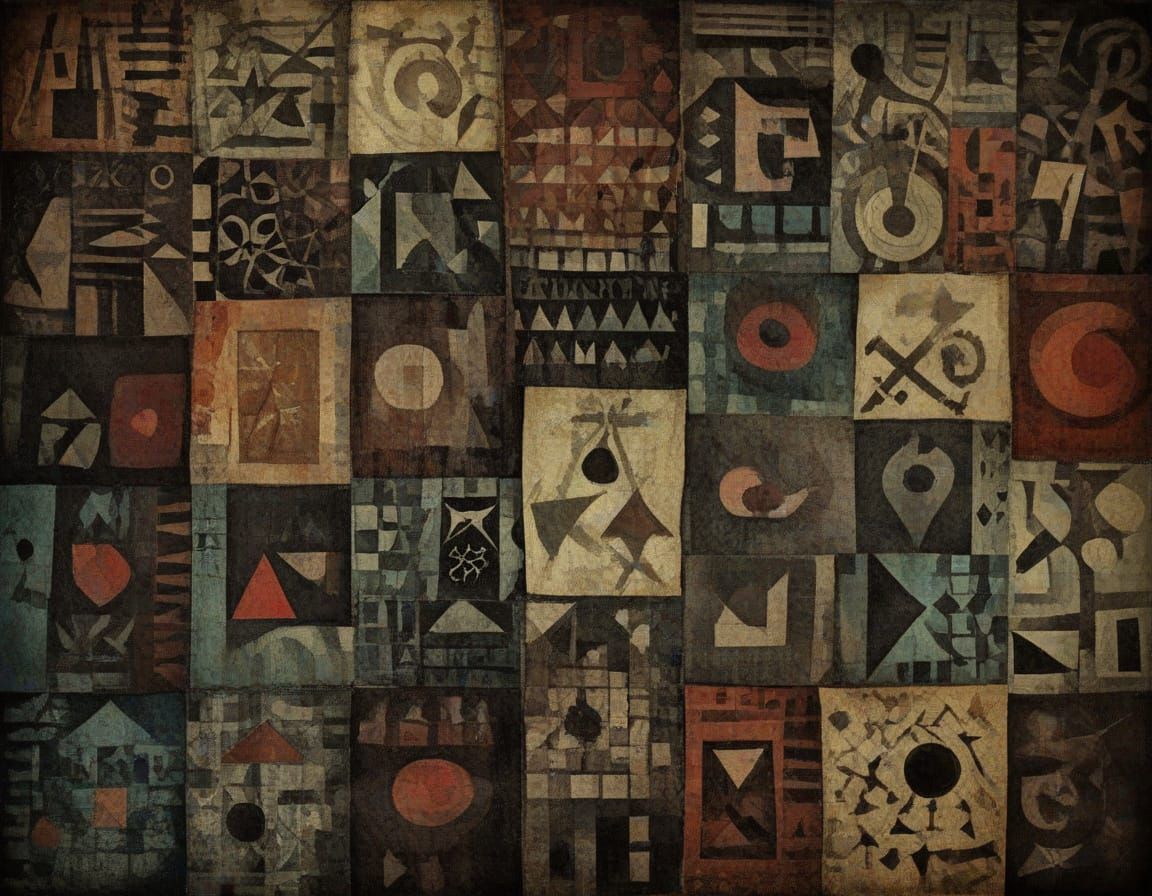 Geometric Boy in Paul Klee Style