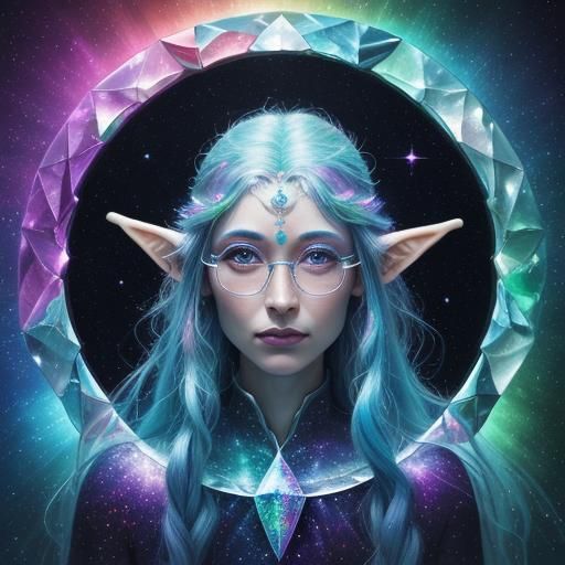 Elves in Crystal Glasses: Cosmic Illustration