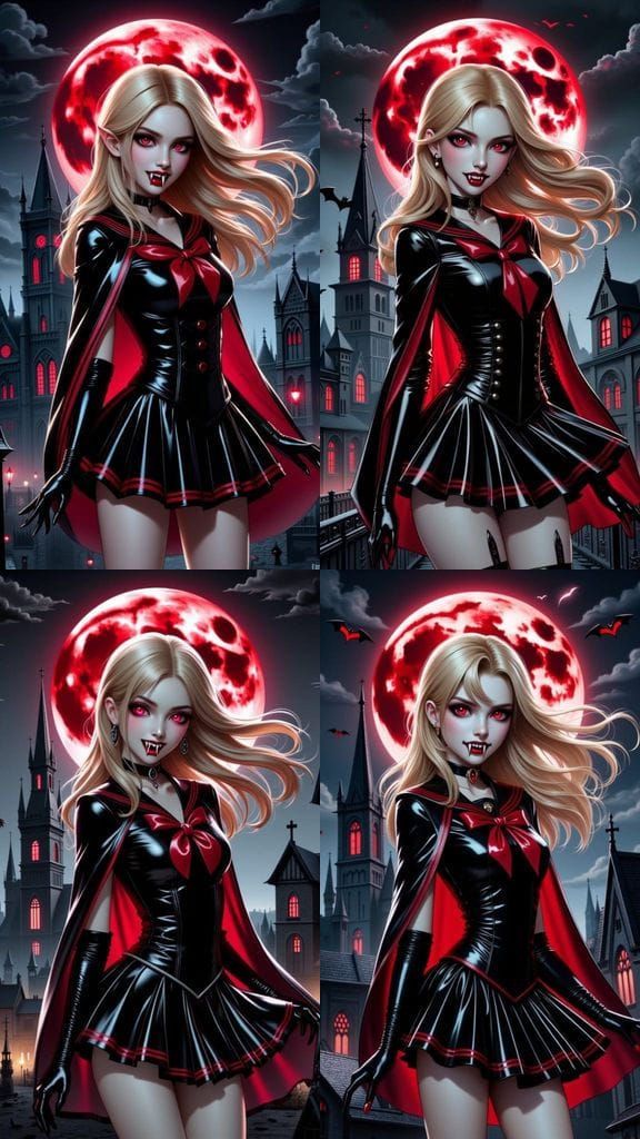 Surreal Vampire Goddess Reigns Over Dark Gothic Metropolis