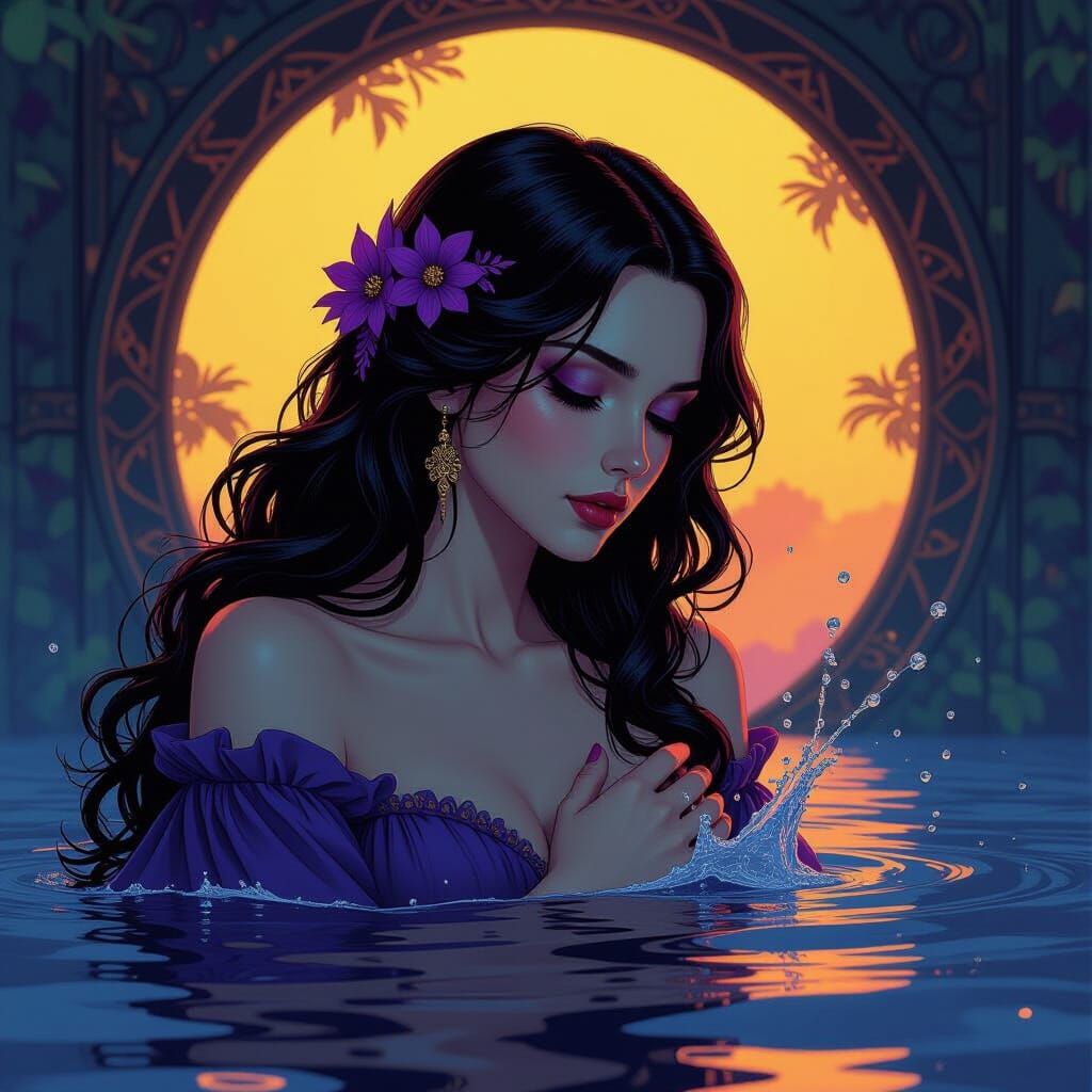 Serene Figure Escapes Ophelia's Fate