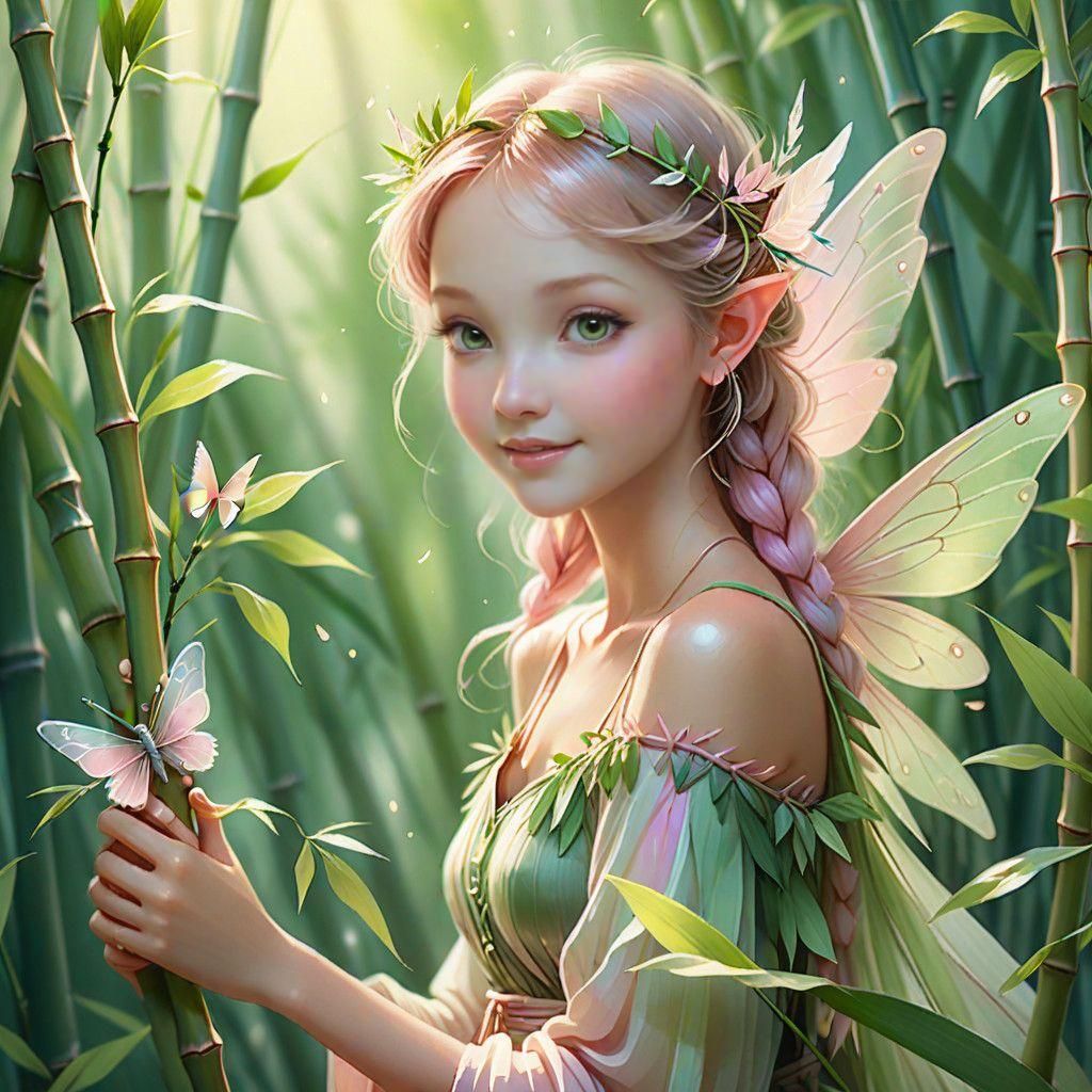 Bamboo Goddess of Whimsy in Ethereal Beauty