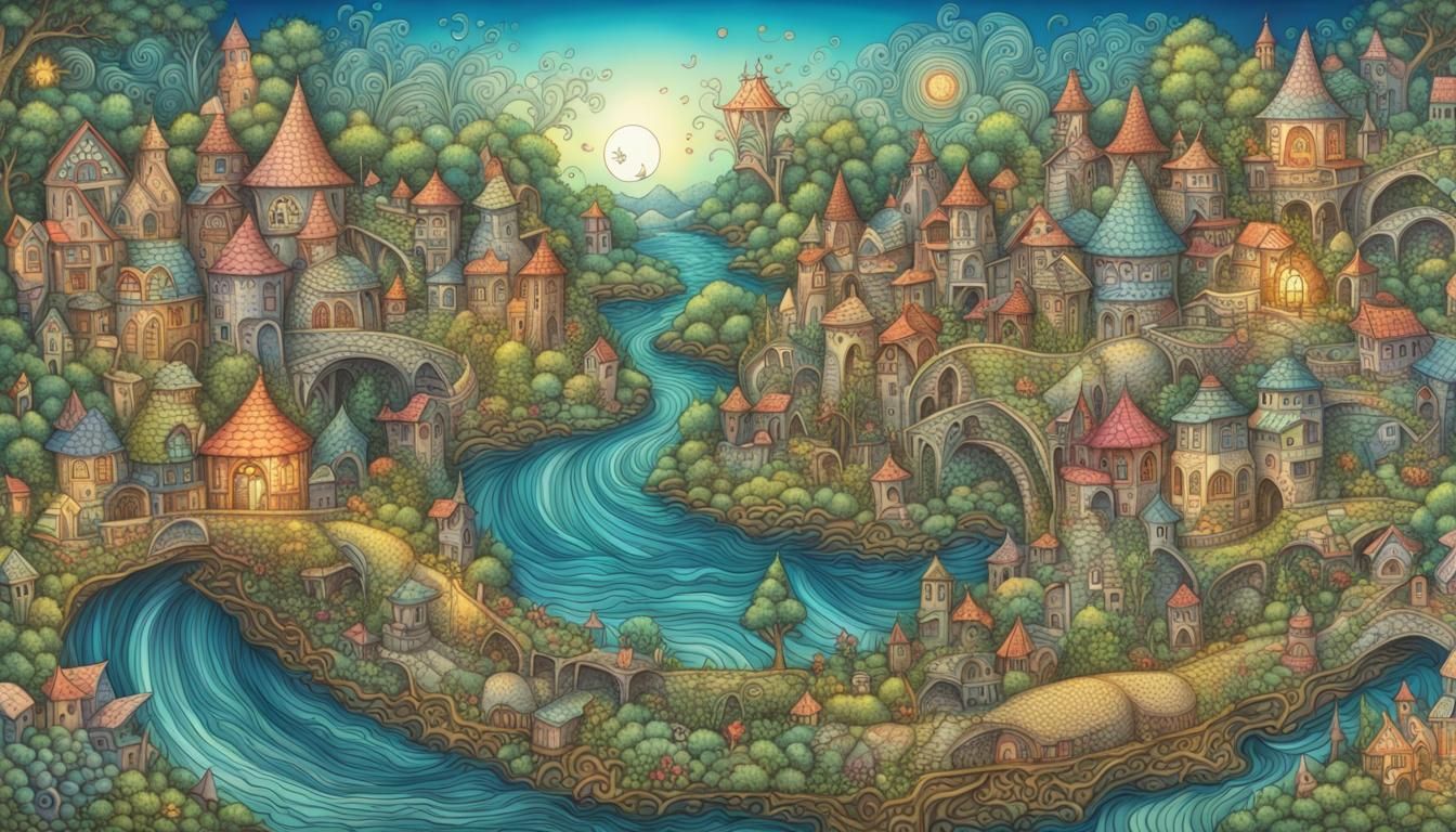 Fairy Town in Crocodia: Fractal Quantum Zentangle