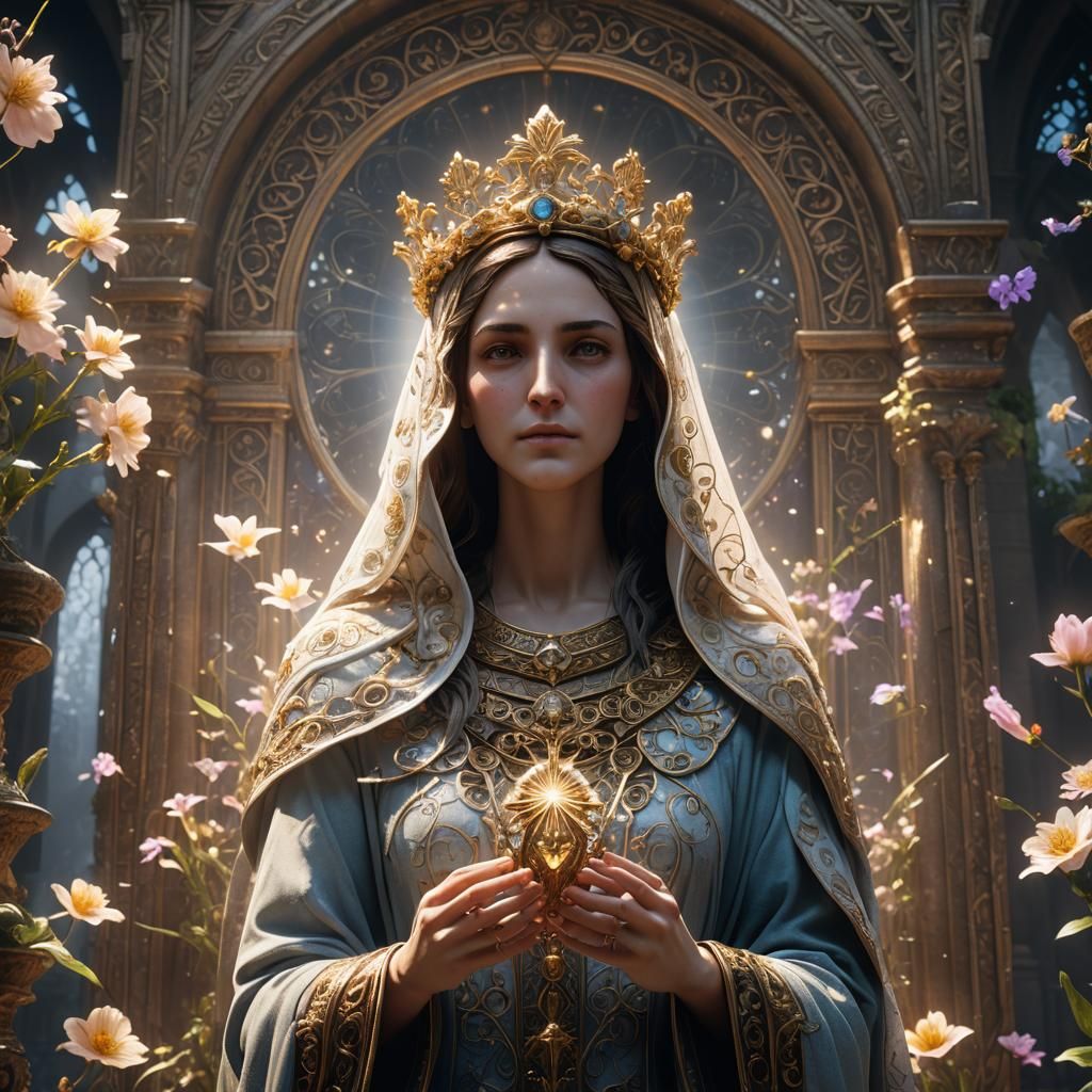 Holy Mary in Divine Realm as Matte Painting