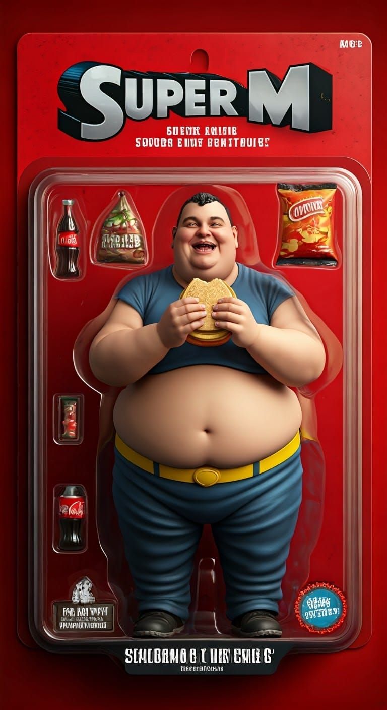 Hyper-Realistic Action Figure of Super Obese Man with Bliste...