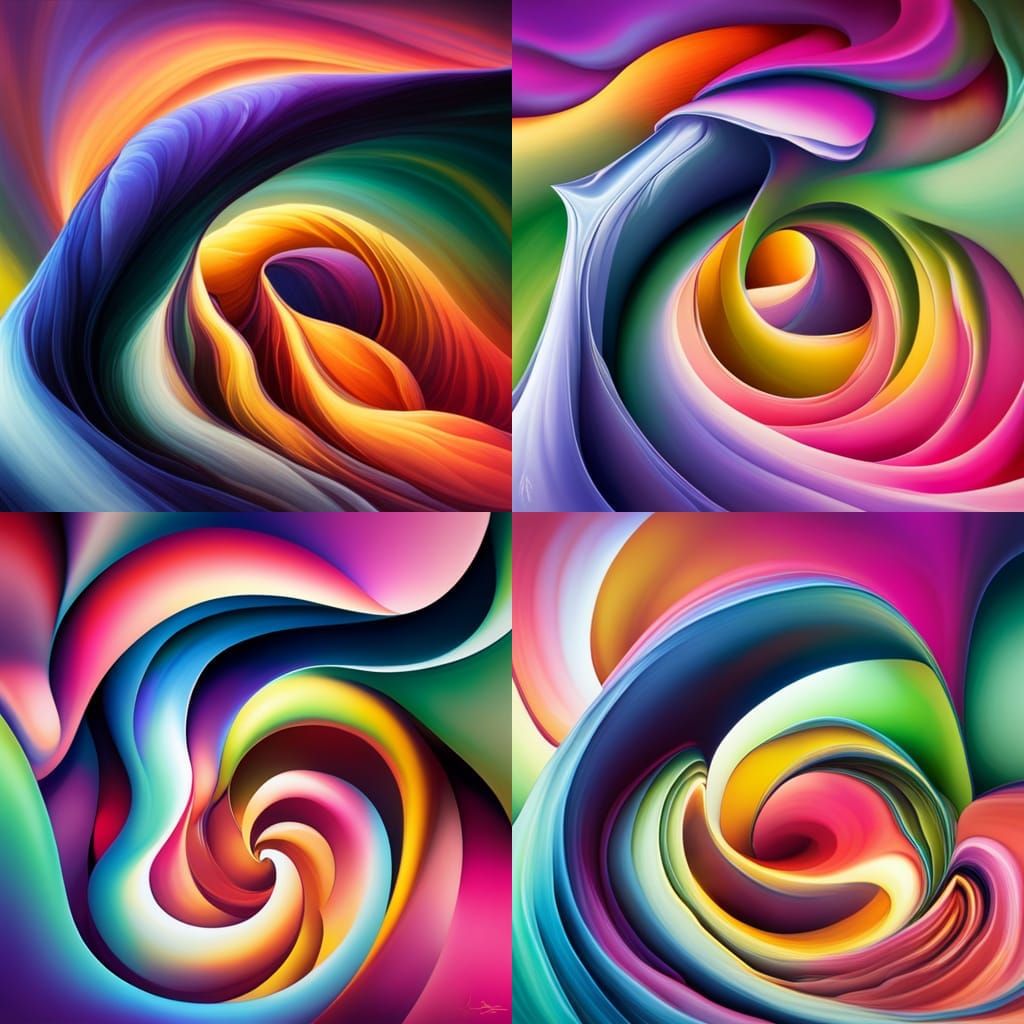 Colorful Abstract Curves Graffiti Art
