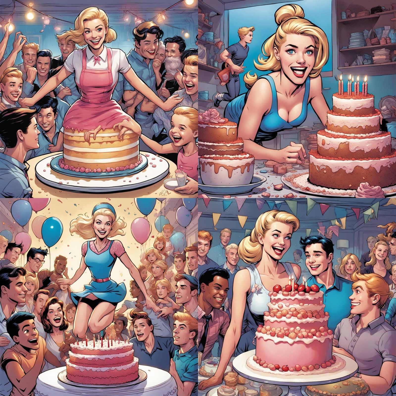 Betty Cooper Surprise in Comic Book Art Style