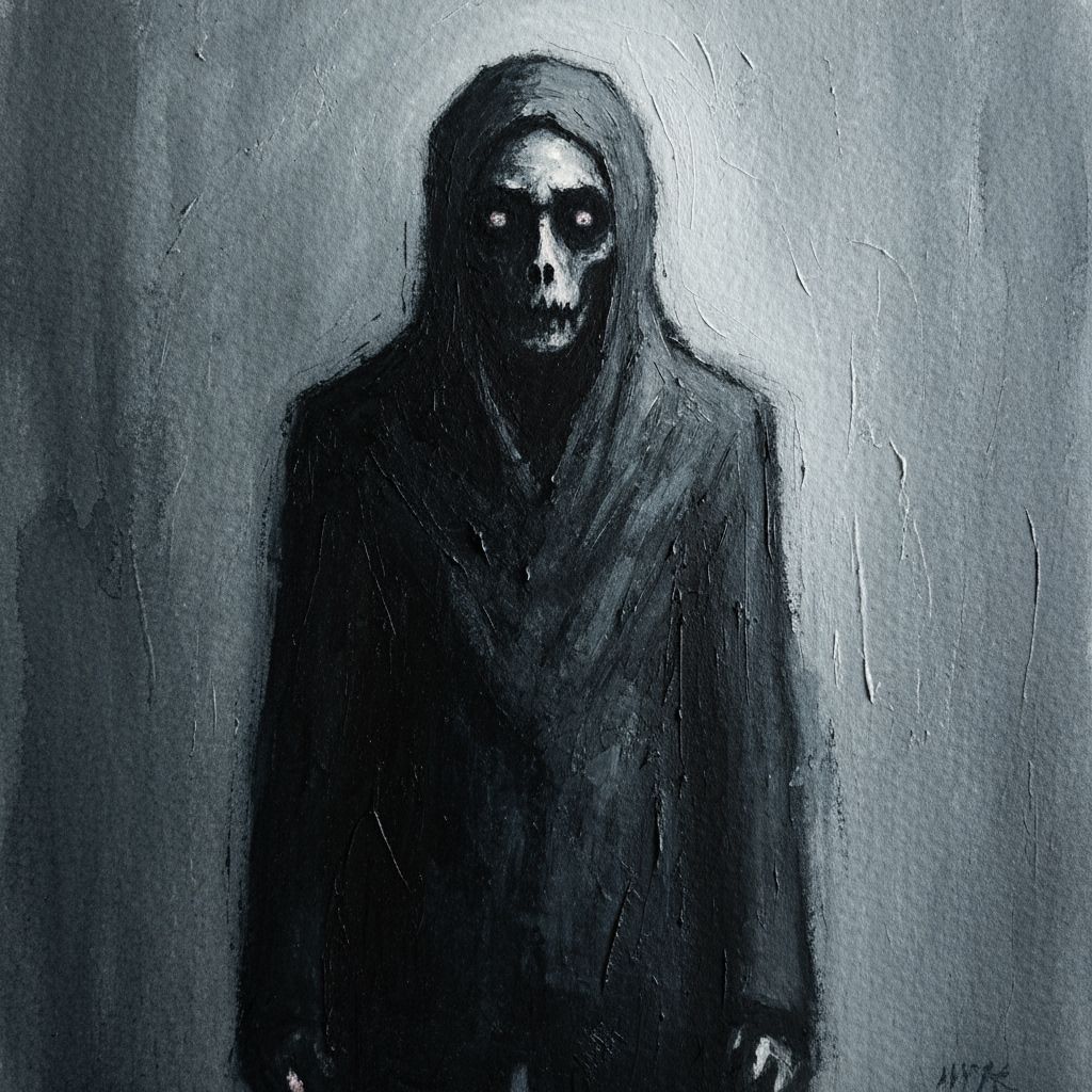 Ominous Shadow Figure Inspired by Masters of Surrealism