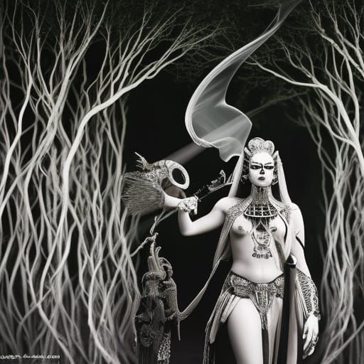 Ethereal Warrior Queen with Bone Crown