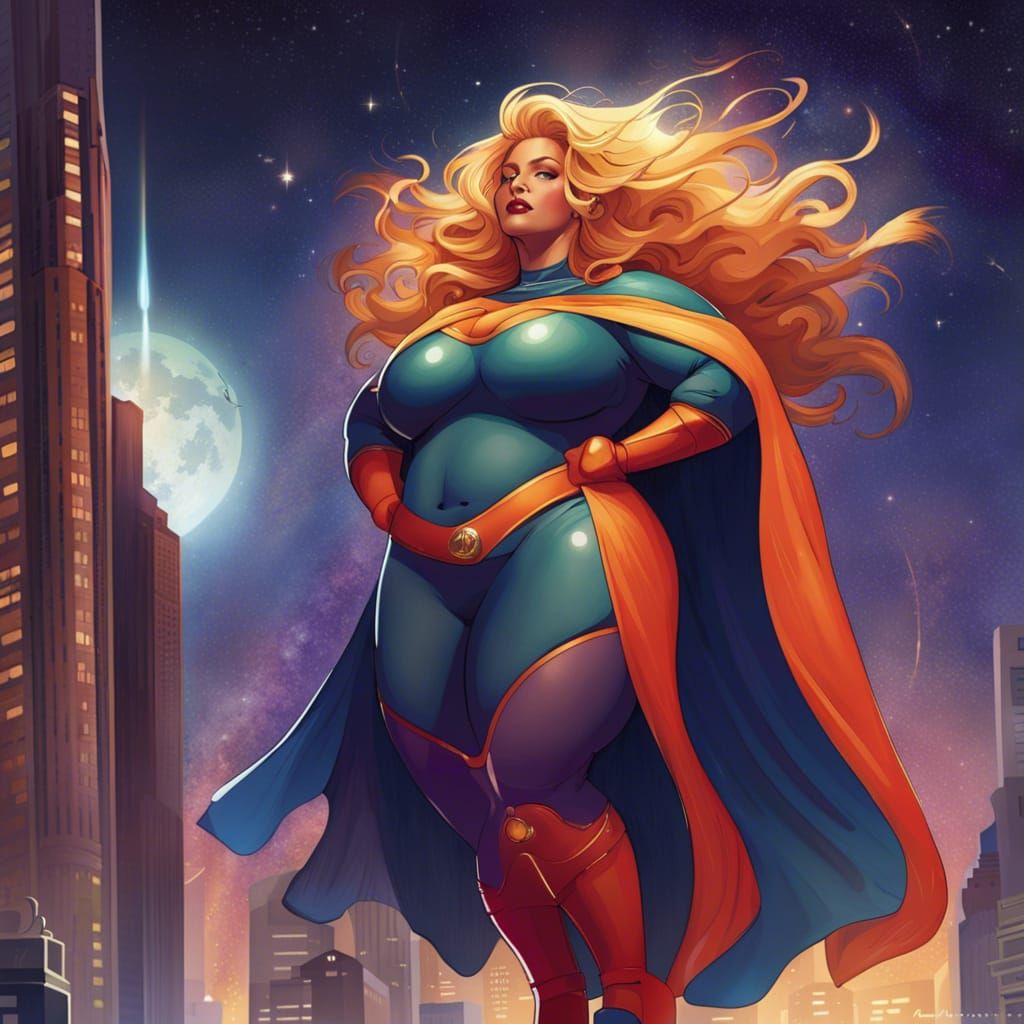Martian Supergoddess in Comic Book Art Style
