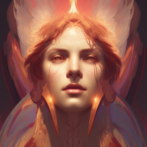 Archangel Raphael Portrait in Art Nouveau Style