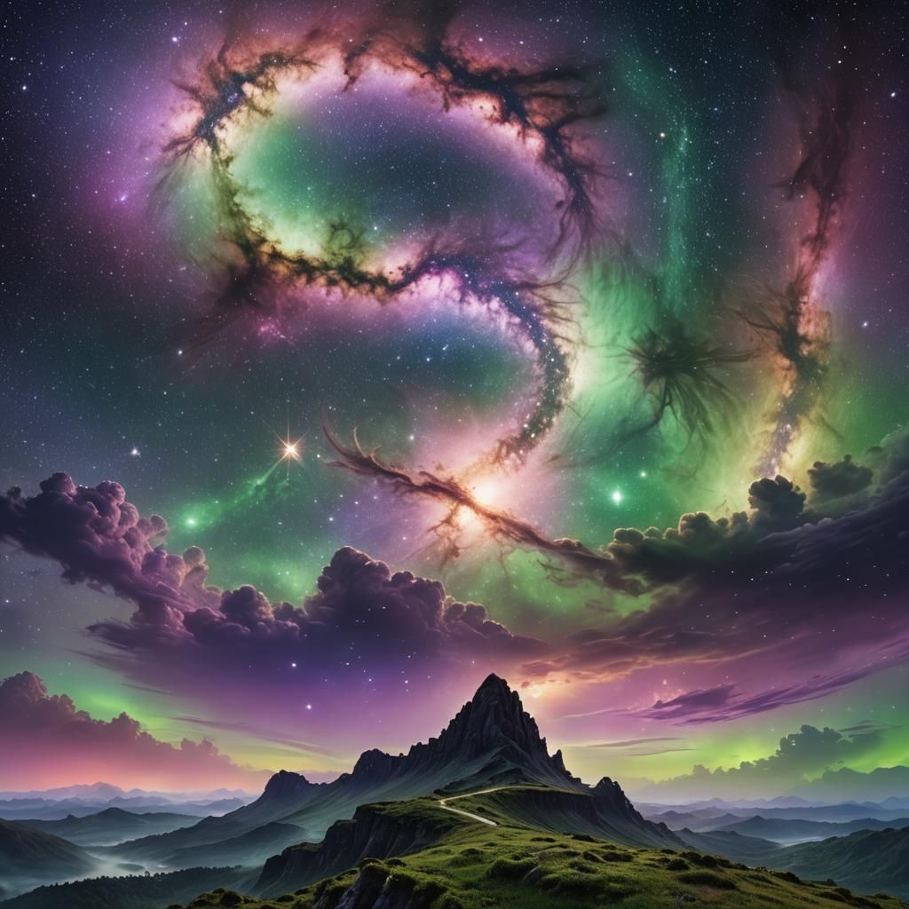 Majestic Galaxy in a Celestial Landscape