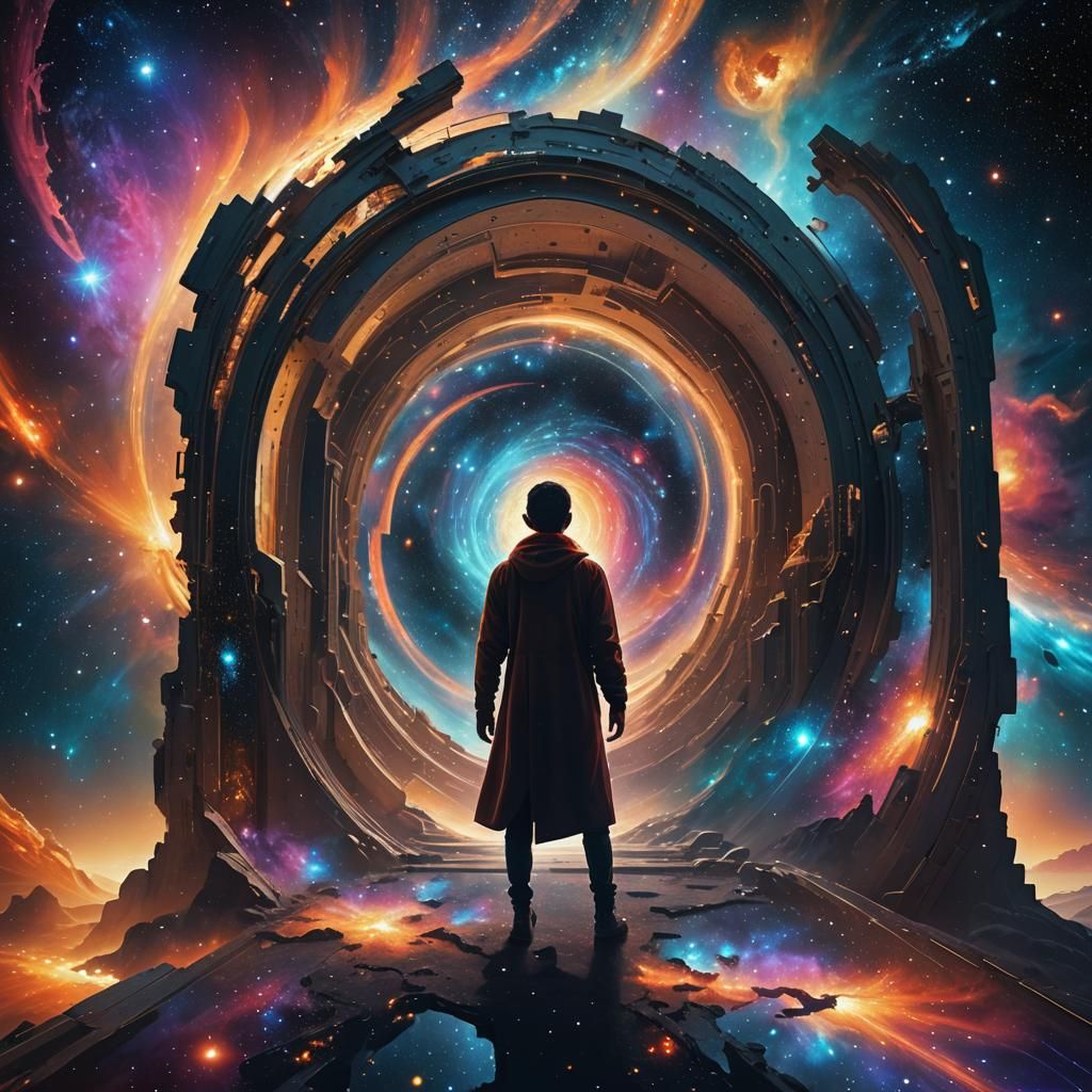 Shimmering Portal to a Dreamlike Realm in Digital Art