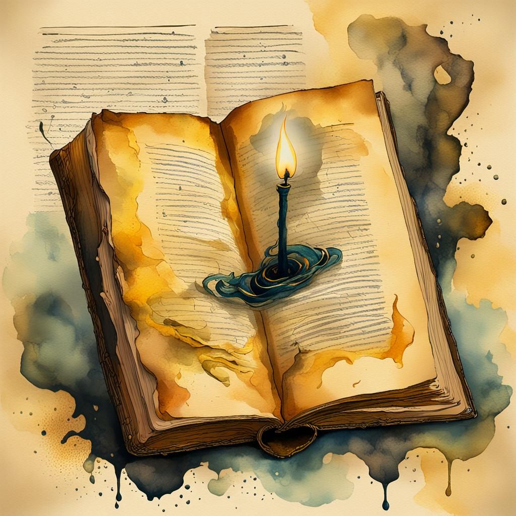 Surrealist Book of Poetry with Dreamlike Landscape