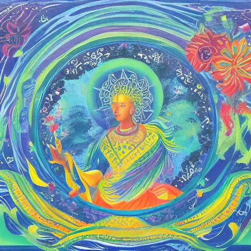 Venus Rising: A Gouache Painting of Sacred Union