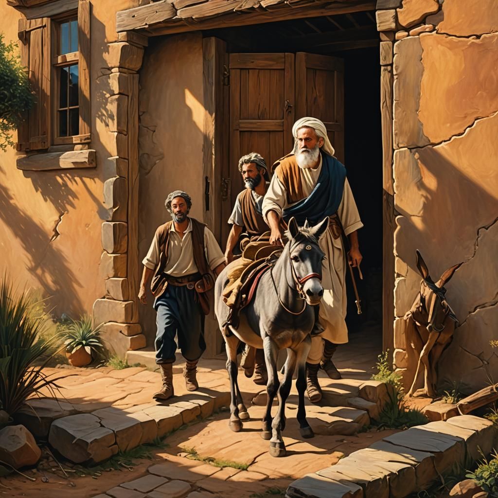 Abraham and Isaac's Journey: Biblical Oil Painting