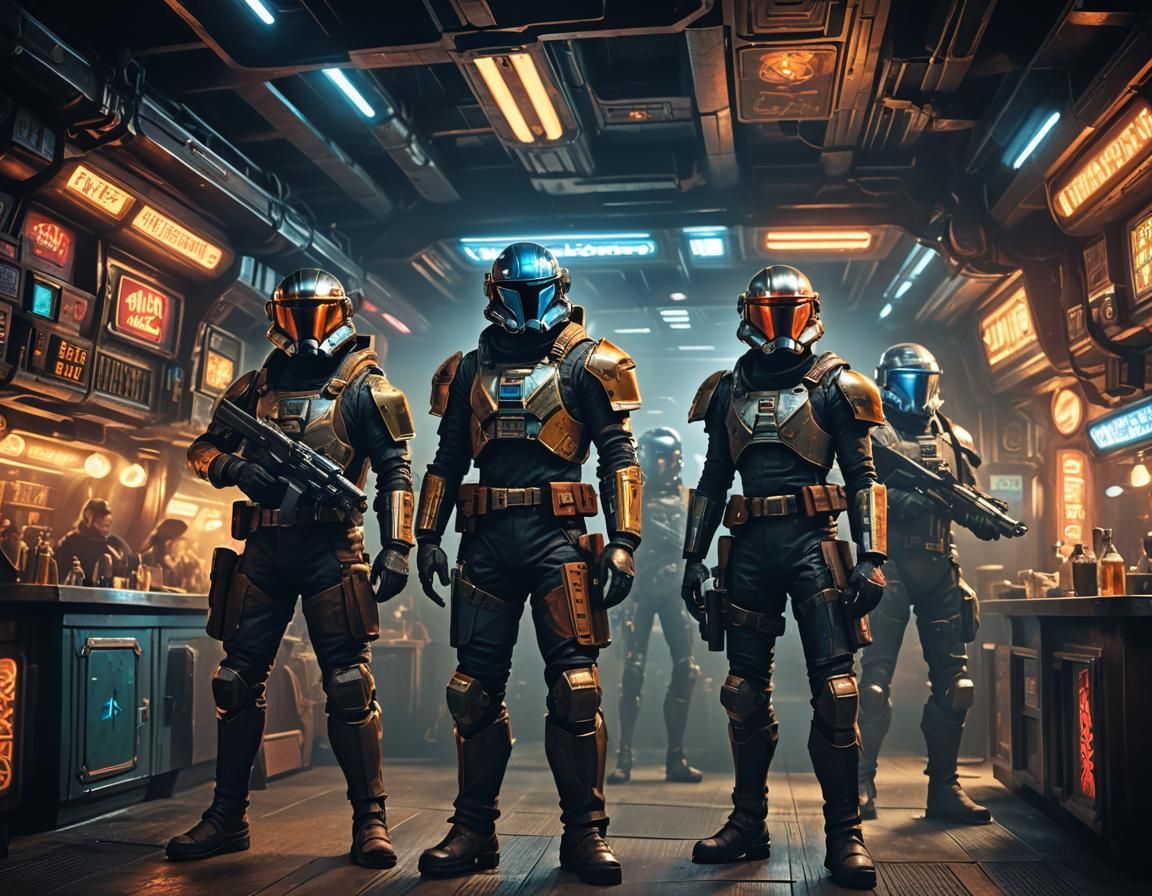 Interstellar Outlaw in Retro-Futuristic Noir Style