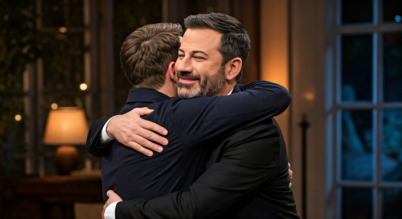 Matt Damon and Jimmy Kimmel Embrace at Party
