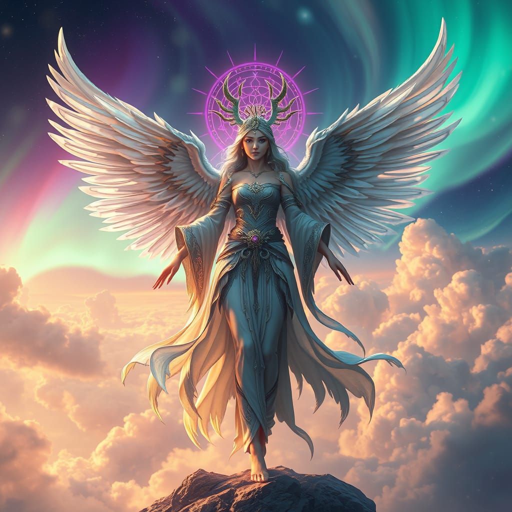 Ethereal Goddess with Majestic Wings