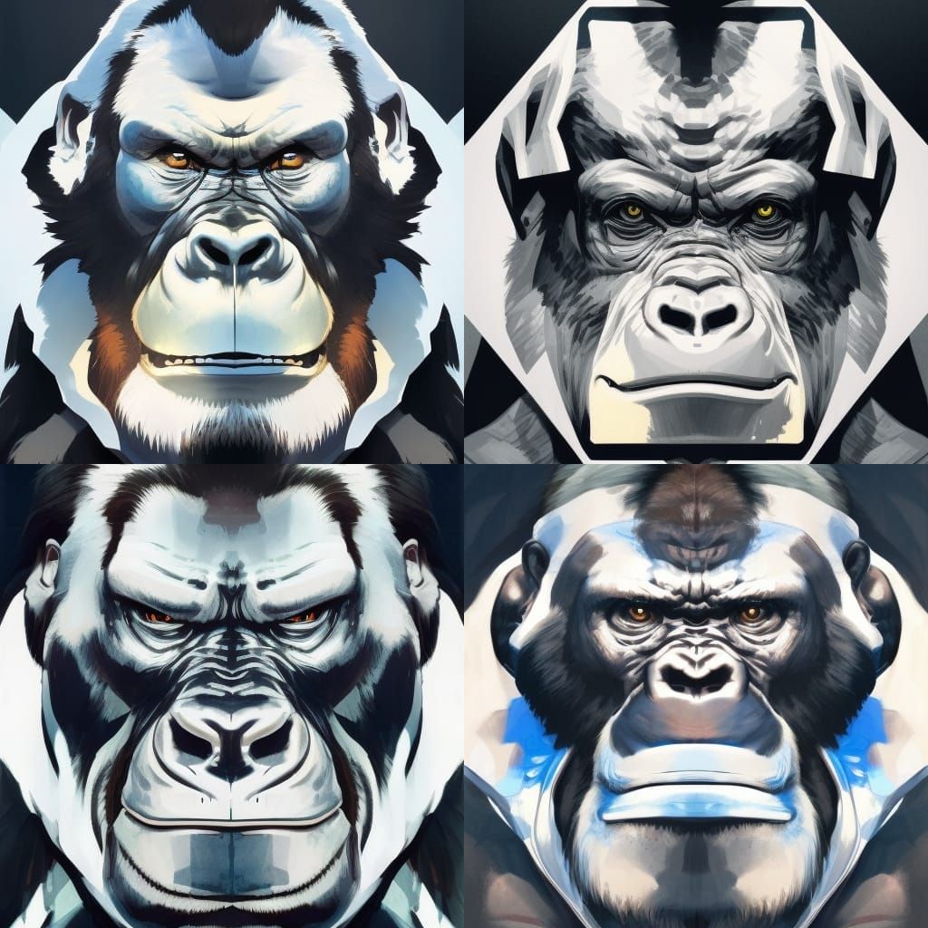 Detailed Gorilla Portrait in Dynamic Lighting