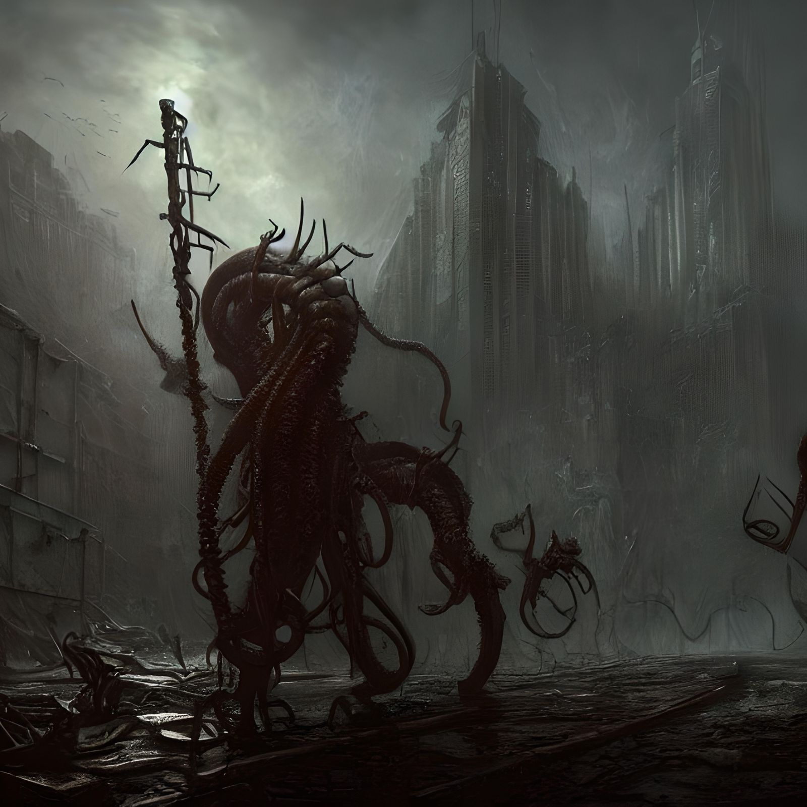 Dark Post-Apocalyptic World Ruined by Elder God