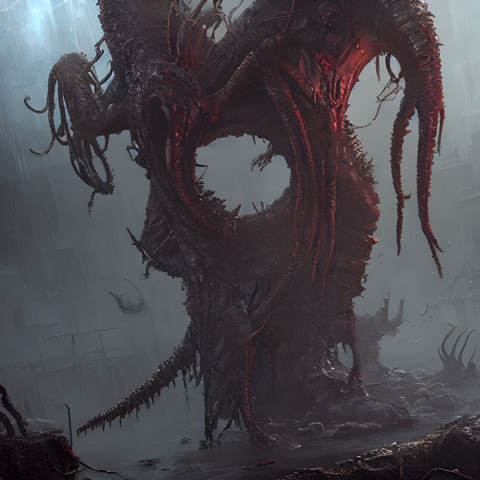 Lovecraftian Elder God Ruins Post-Apocalyptic World
