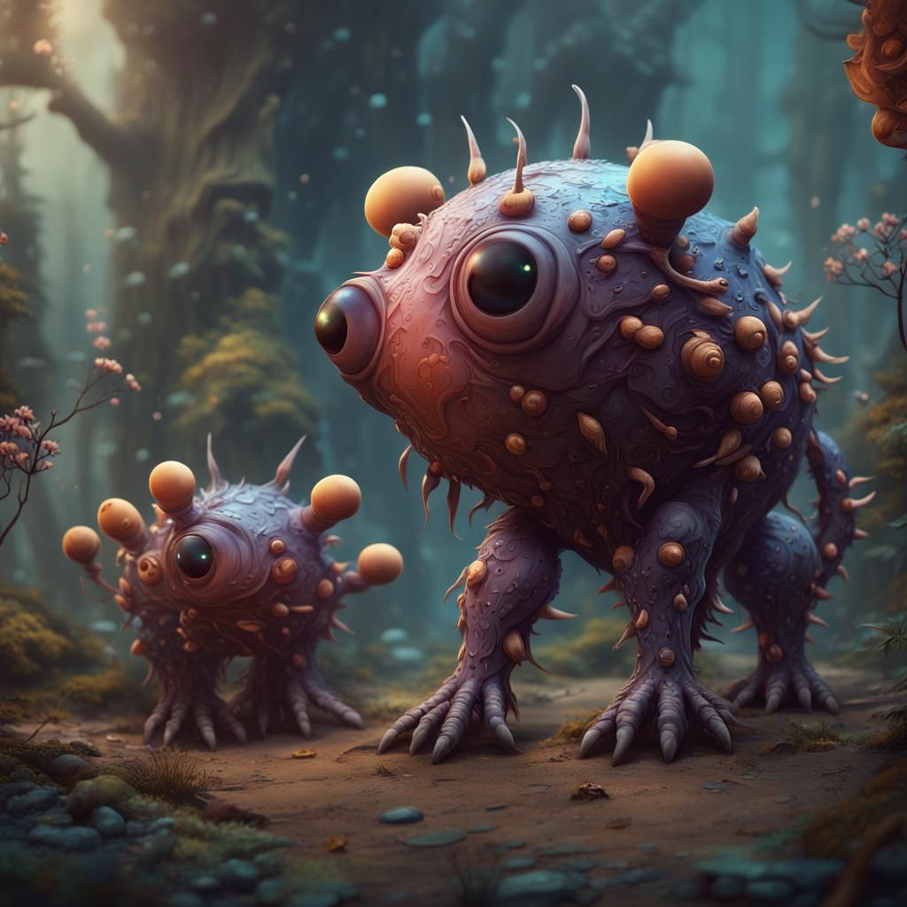 Enchanting Cute Creatures in Detailed Fantasy Art