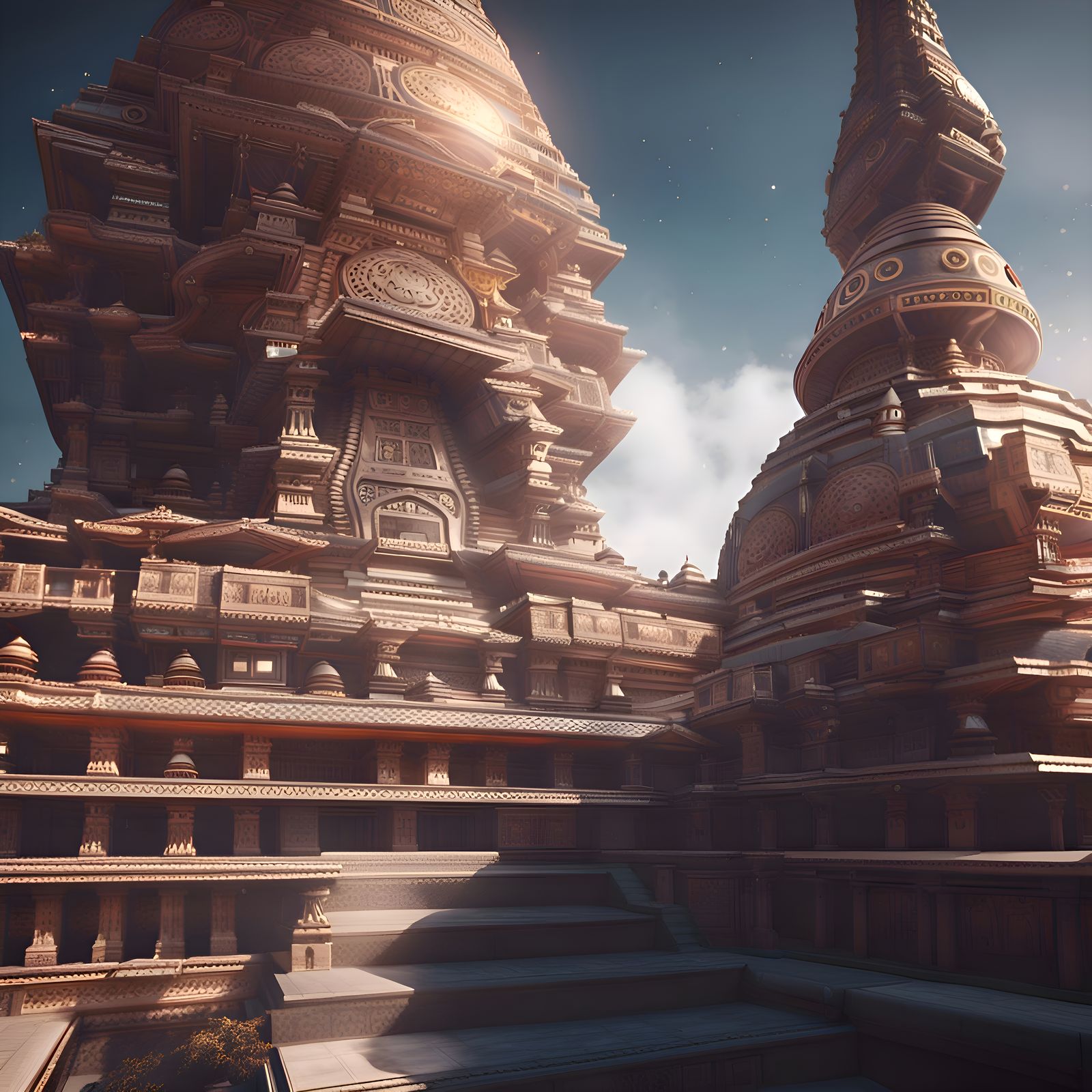 Futuristic Hindu Temples: A Sci-Fi Fantasy