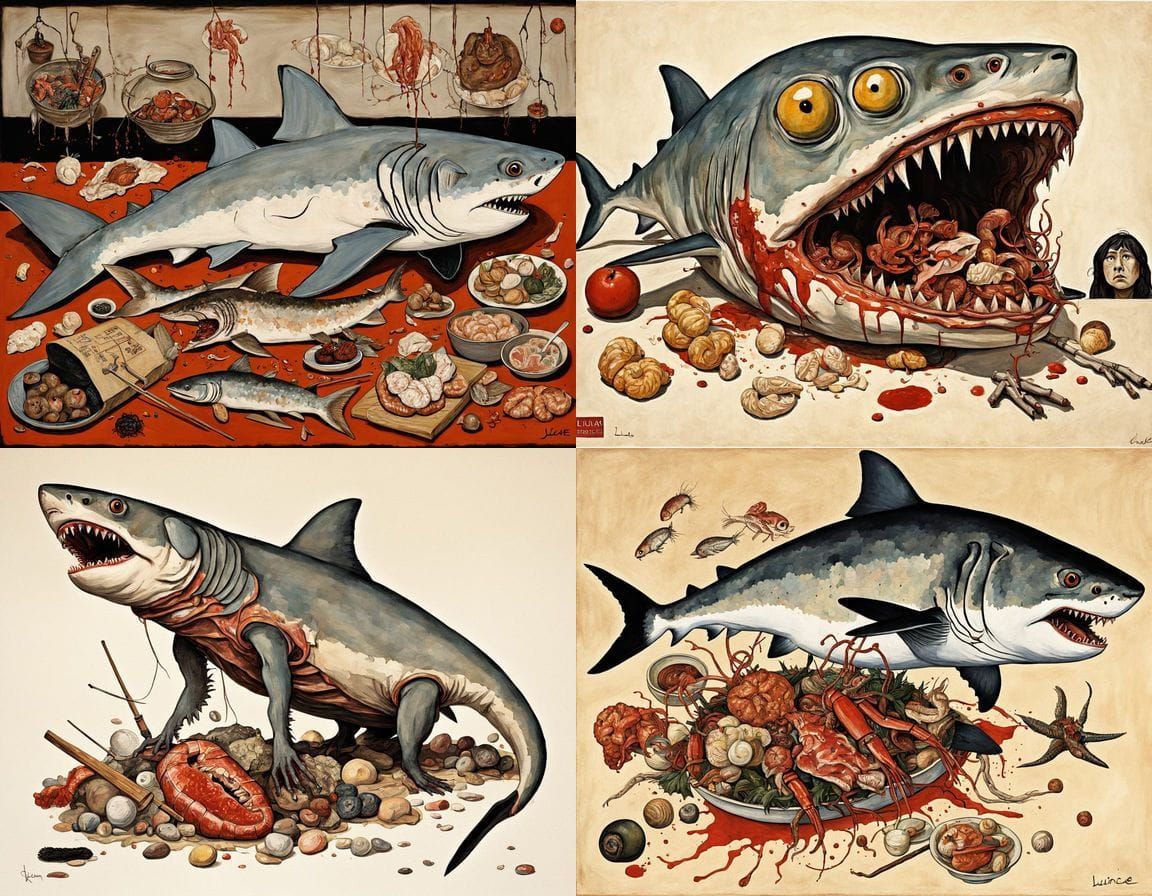 Egon Schiele-Inspired Japanese Horror Hybrid in Grotesque Su...