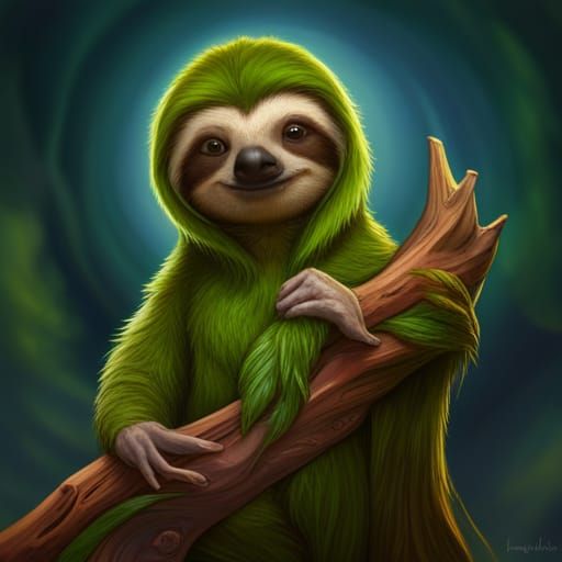 Sloth as Loki in Sunny 3D Render