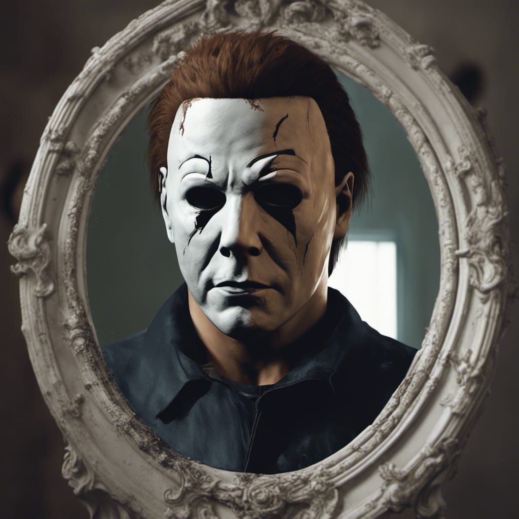 Michael Myers Mirror Portrait in Hyperreal 3D
